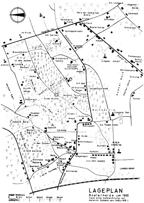 197003xx Lageplan Boelerheide von Heinrich Siebers